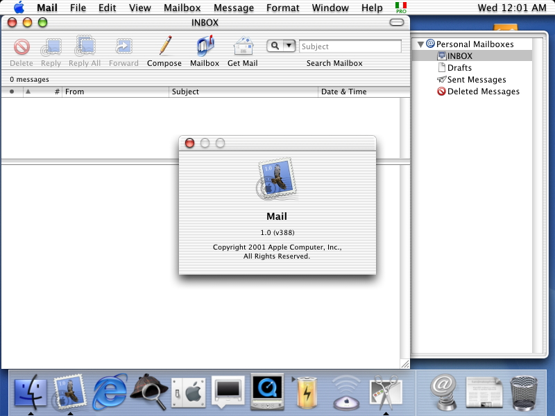 Mac OS X 10.0 Cheetah Mail App (2001)